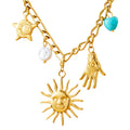 Sun Necklace, 18K Gold Plated Steel