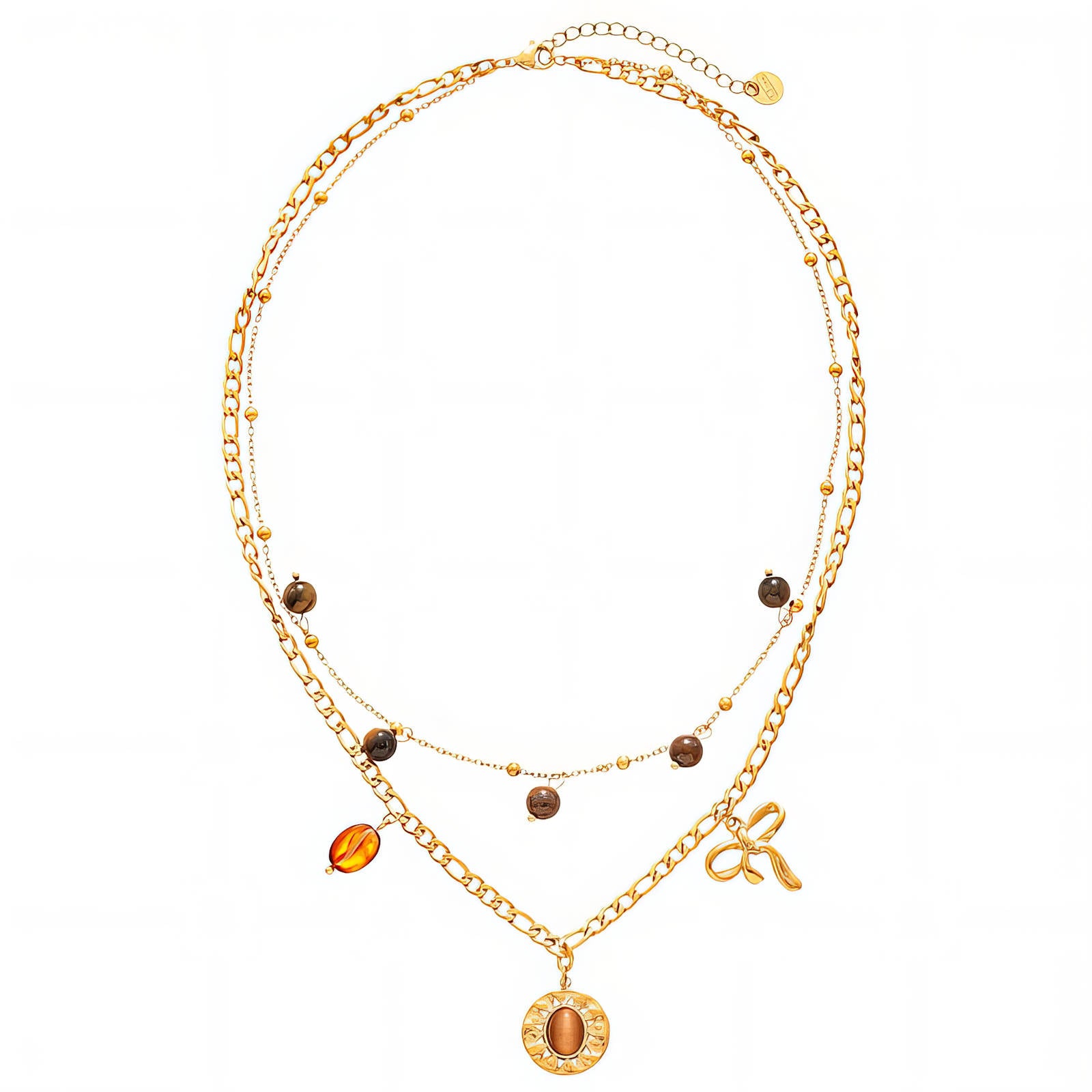 Bow Necklace, 18K Gold Plated Steel