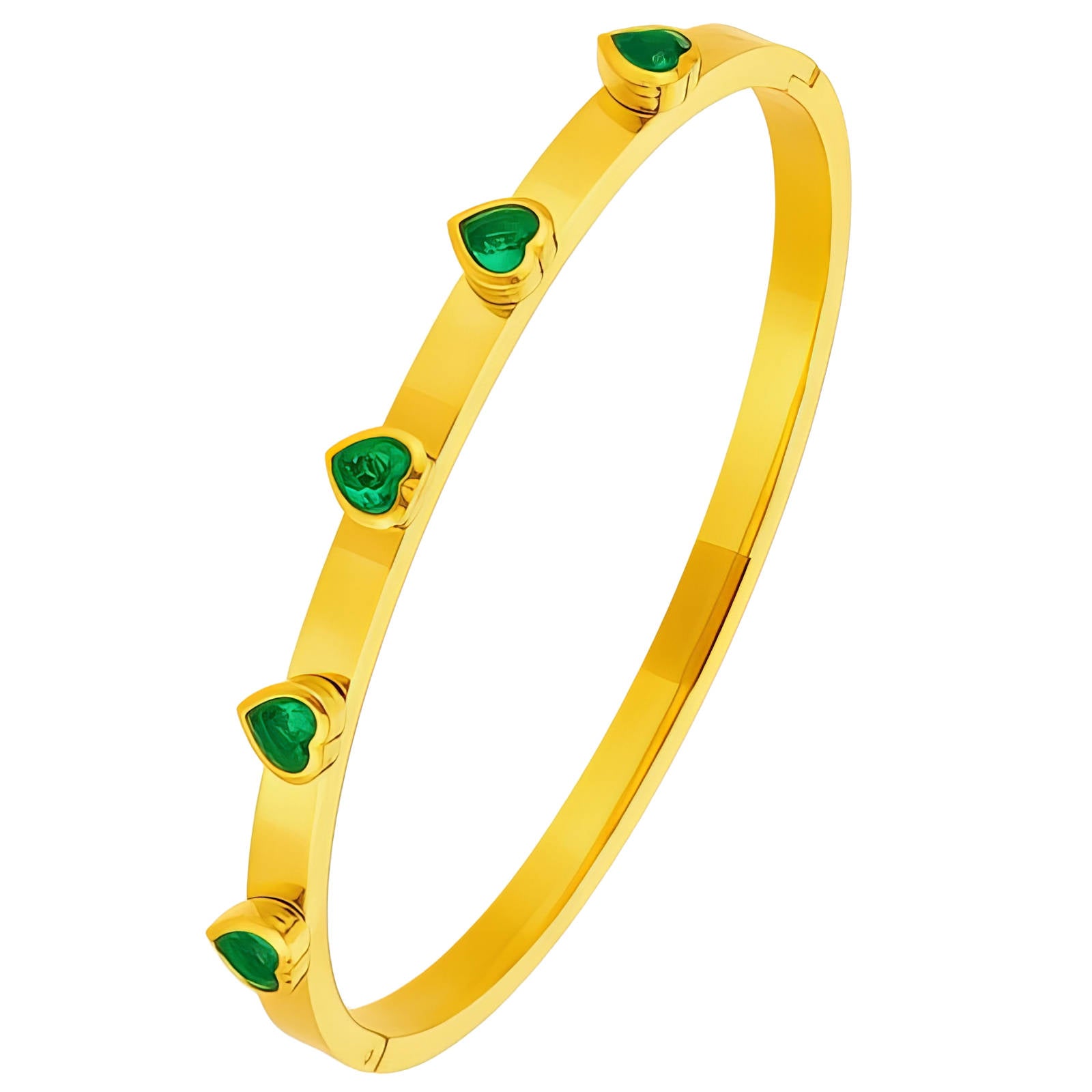 Hearts Bracelet, 18K Gold Plated Steel