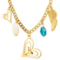 Hearts Necklace, 18K Gold Plated Steel