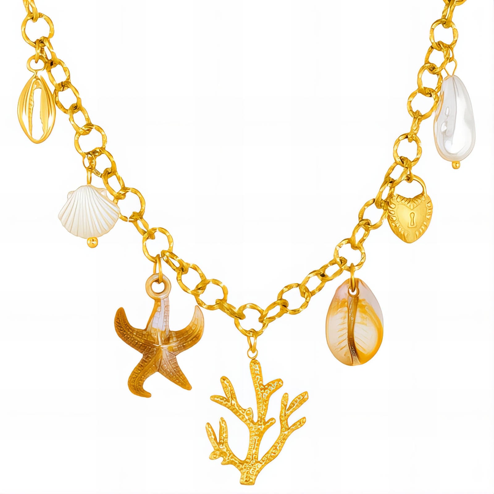 Necklace, 18K Gold Plated Steel