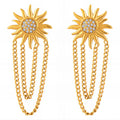 Suns Earrings, 18K Gold Plated Steel