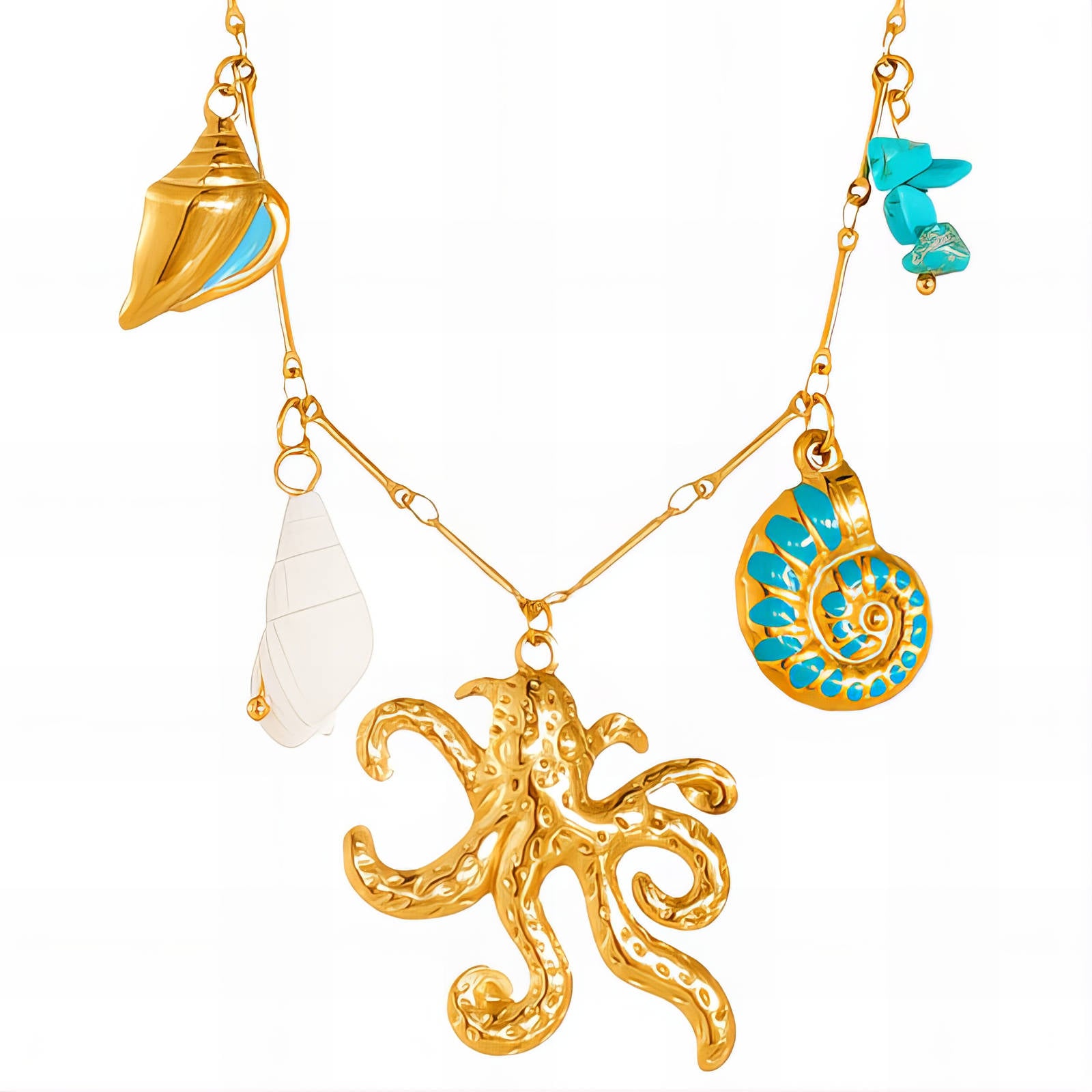 Necklace, 18K Gold Plated Steel