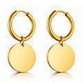 Earrings, 18K Gold Plated Steel