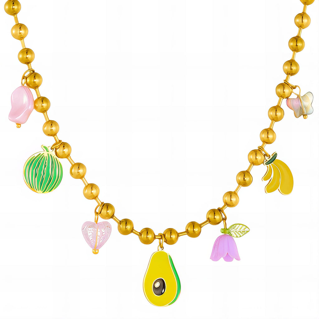 Necklace, 18K Gold Plated Steel