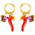 Earrings, 18K Gold Plated Steel