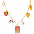 Hearts Necklace, 18K Gold Plated Steel