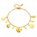Heart Bracelet, 18K Gold Plated Steel