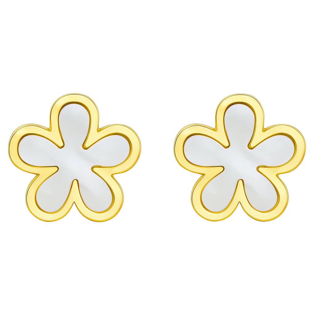 Flower Meadow Earrings, 18K Gold Plated Steel
