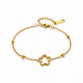 Flower Bracelet, 18K Gold Plated Steel