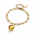 Heart Bracelet, 18K Gold Plated Steel