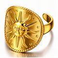 Sun Ring, 18K Gold Plated Steel