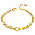 Heart Bracelet, 18K Gold Plated Steel
