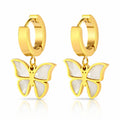 Butterflies Earrings, 18K Gold Plated Steel