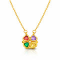 Flower Necklace, 18K Gold Plated Steel