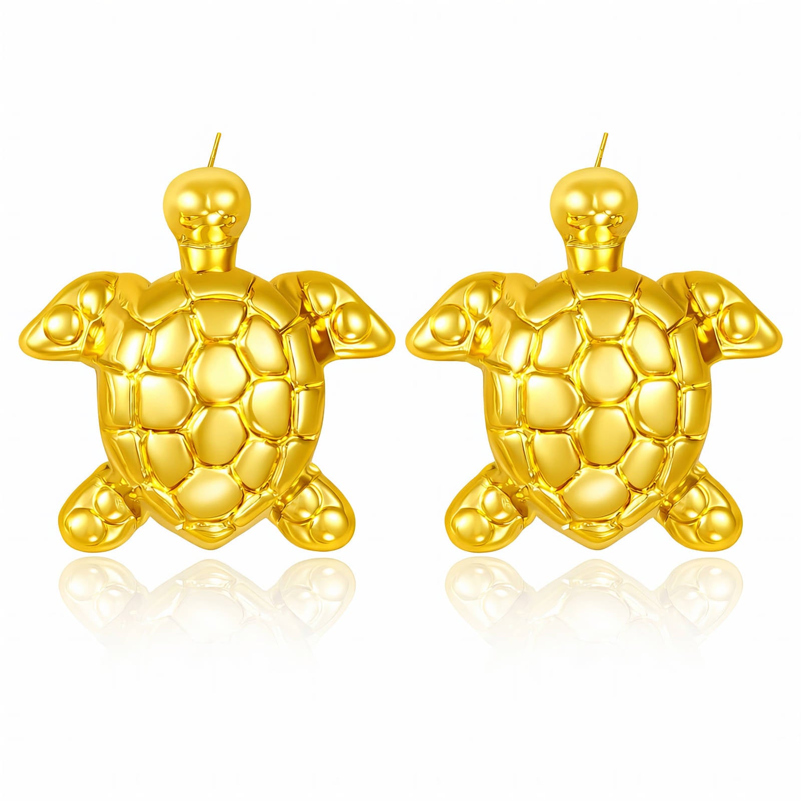 Turtles Earrings, 18K Gold Plated Steel