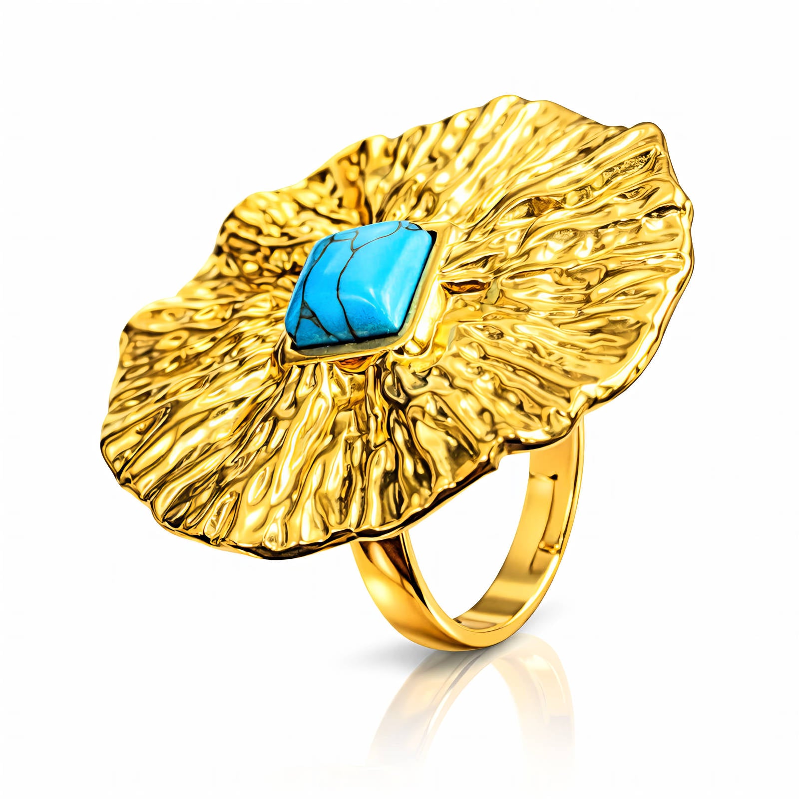 Ring, 18K Gold Plated Steel