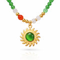 Sun Necklace, 18K Gold Plated Steel