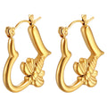 Bees Earrings, 18K Gold Plated Steel