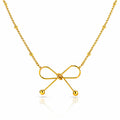 Bow Necklace, 18K Gold Plated Steel