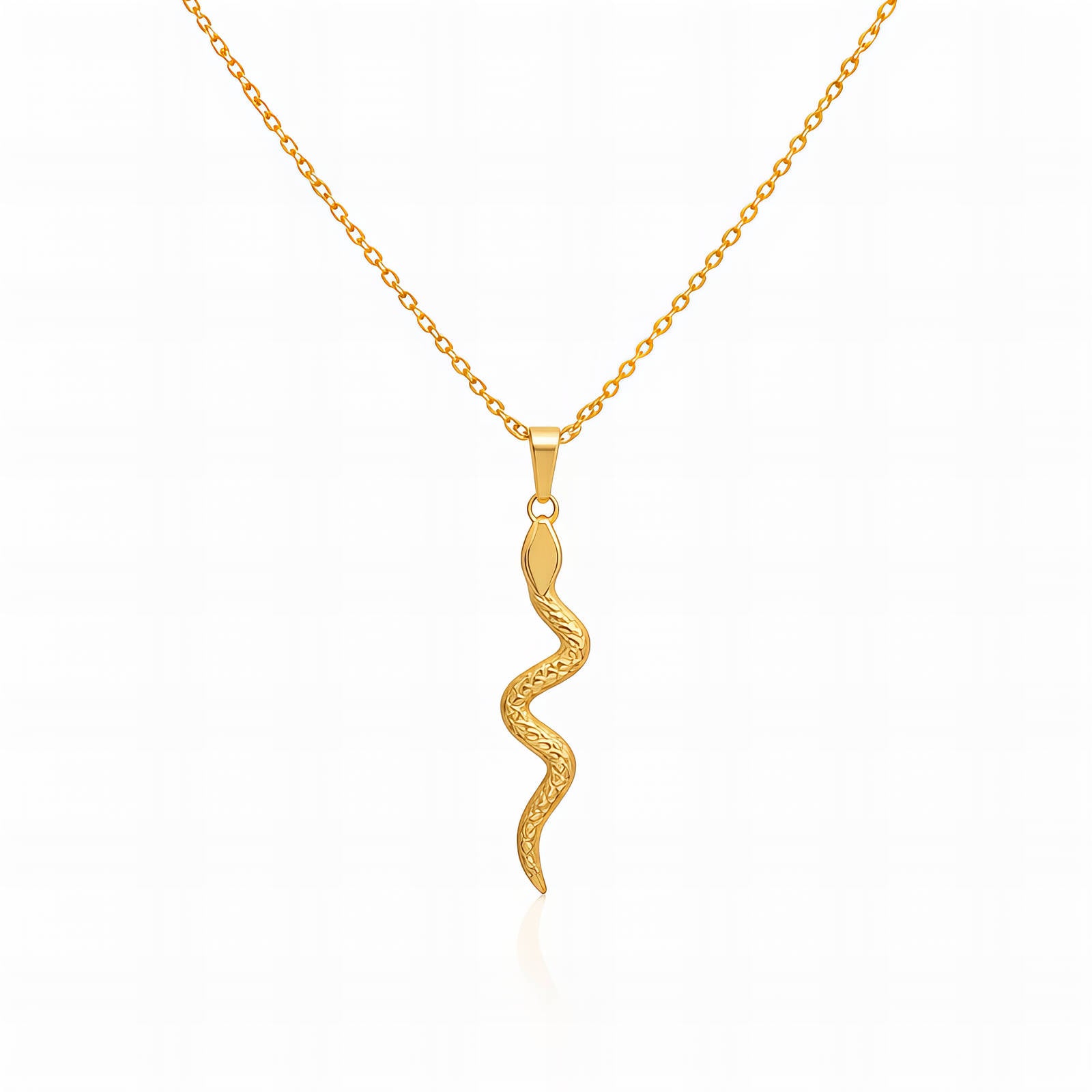 Snake Necklace, 18K Gold Plated Steel